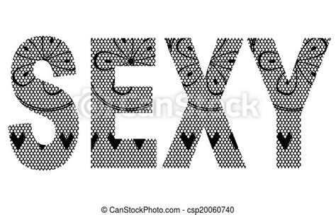 eps vector of sexy text lace background to the word sexy in bold text
