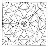 Coloring Geometric Pages Patterns Printable Pattern Simple Abstract Mandala Kids Glass Designs Print Color Stained Sheets Fractal Easy Cool Colouring sketch template