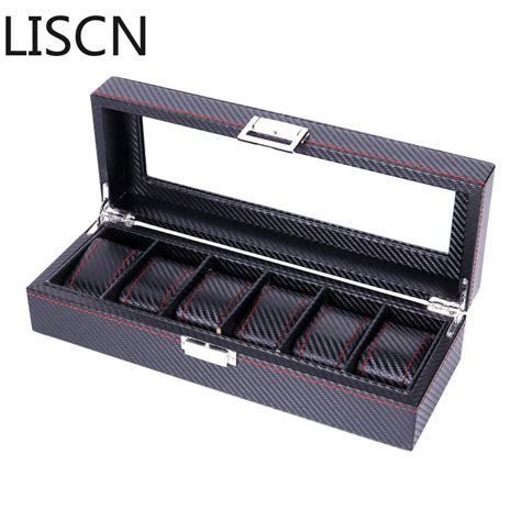high carbon fiber     grid  box  display storage box bracelet display slots case