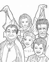 Munsters Coloriage Addams Morticia Adults Familia Sketchite Source sketch template