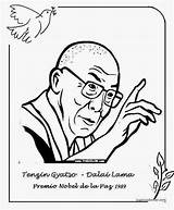 Paz Nobel Dalai Lama Premios Premio Retratos Teresa Calcuta Budismo Primaria Violencia Menta Retrato Formatos sketch template