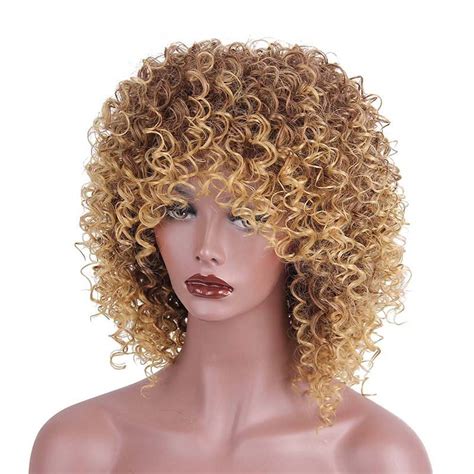 african american wigs synthetic afro kinky curly wigs  black women ombre wigs