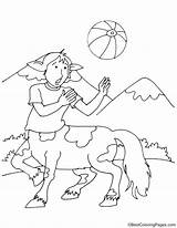 Coloring Centaur Playing Ball sketch template