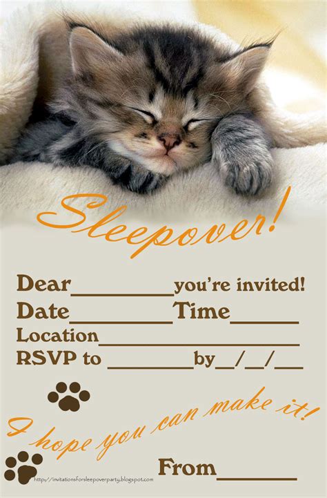 invitations  sleepover party