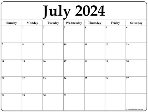 july  calendar printable printable blank world