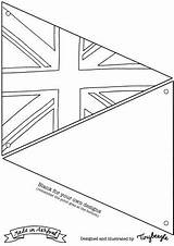 Colouring Bunting Printable sketch template