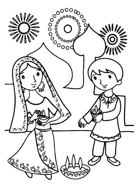 printable diwali coloring page  print  color