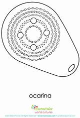 Ocarina Instrument Hispanic Heritage Printable Month Celebrating Coloring Spanglishbaby Laúd Yesterday Shared Today sketch template