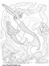 Coloring Pages Mermaid Fantasy Adult Fairy Detailed Phee Mcfaddell Mermaids Amount Largest She Has Book Books Visit Enchanted Designs Printable sketch template