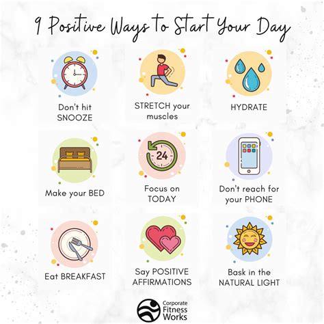 positive ways  start  day   fitness works corporate