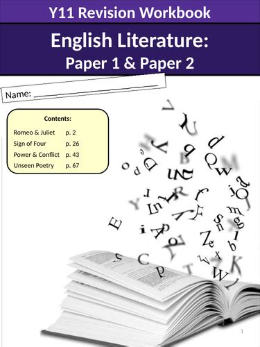 aqa english literature revision workbook teaching resources