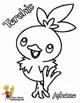 Pages Pokemon Torchic Coloring Bubakids sketch template