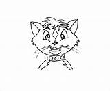 Cat Face Coloring Easy Template sketch template