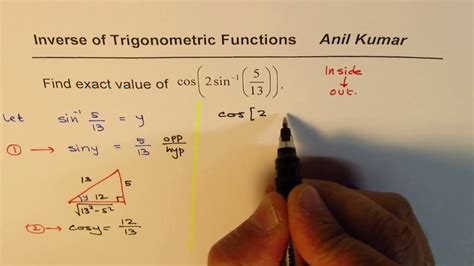 evaluate trigonometric inverse function cos 2 sin inverse x youtube