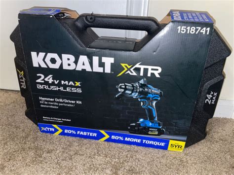 Kobalt Xtr 24v Max Brushless Hammer Drill Driver Kit 1518741 For Sale