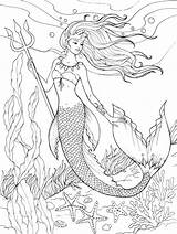 Mermaid Coloring Pages Realistic Printable Mermaids Getdrawings Cartoon Adults Intricate Little Dora Getcolorings Anime Colorings Color sketch template