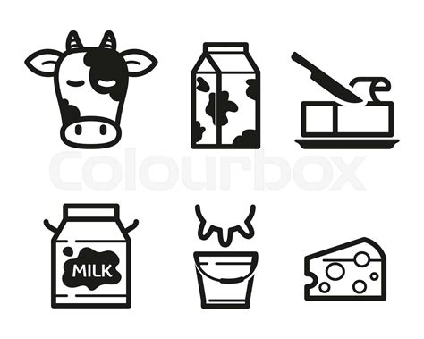 dairy icons stock vector colourbox