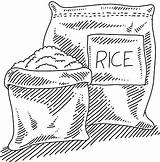 Rice Drawing Sack sketch template