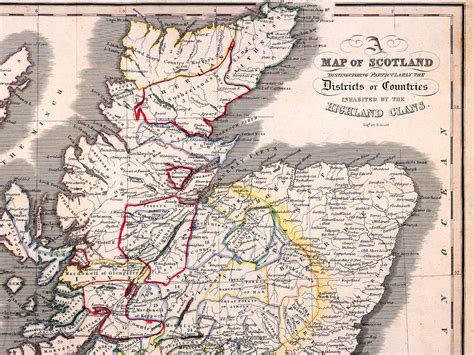 highland clans map clan map  scotland clans  scotland etsy