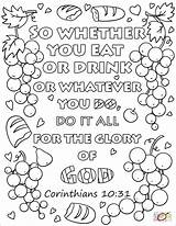 Coloring Do God Eat Glory Drink Pages Whatever Whether So 31 Bible Verse Corinthians Colouring Printable Kids Sheets Drawing Supercoloring sketch template