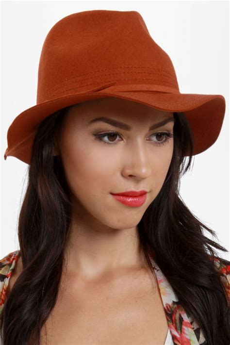 San Diego Hat Co Fedora Rust Orange Fedora 53 00 Lulus