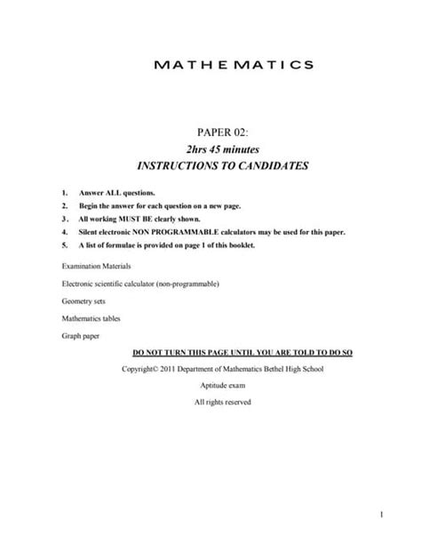 cxc maths  p