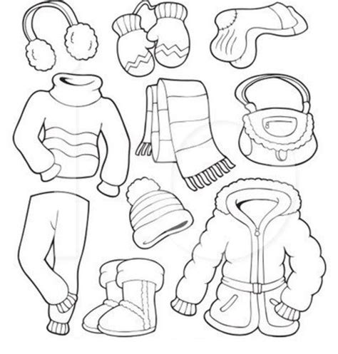 winter clothes coloring page   kids coloring