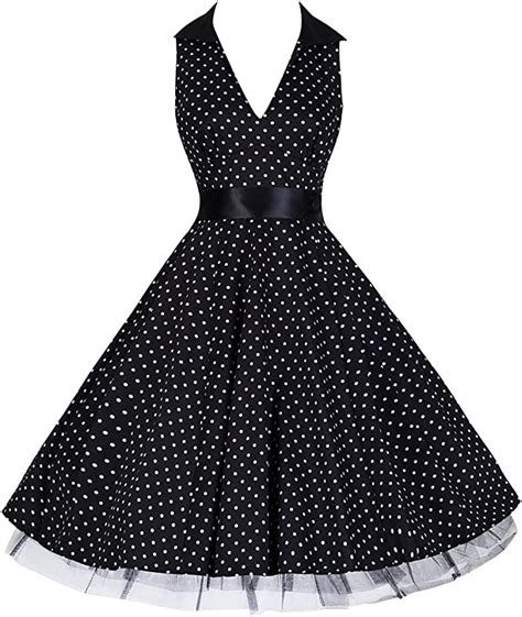 Pretty Kitty Fashion 50s Black White Polka Dot Retro Swing Strapless