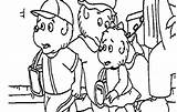 Berenstain Brother Sister Coloring Bear Pages Going School sketch template