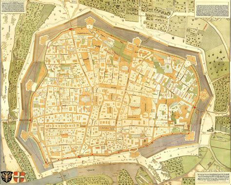 Large Detailed Old Map Of Vienna City 1547 Vienna City