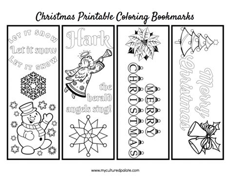 christmas bookmarks  color cultured palate