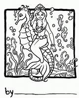 Seahorse Mermaids sketch template