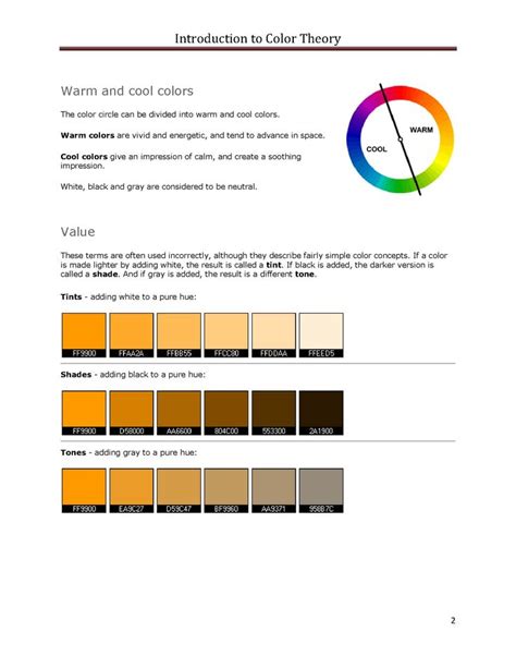 page  warm  cool colors color theory warm  cool