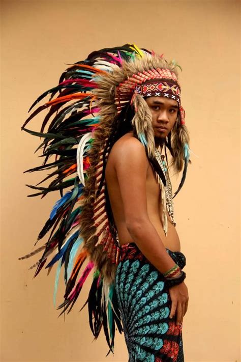 indian headdress replica multicolored feathers long native american