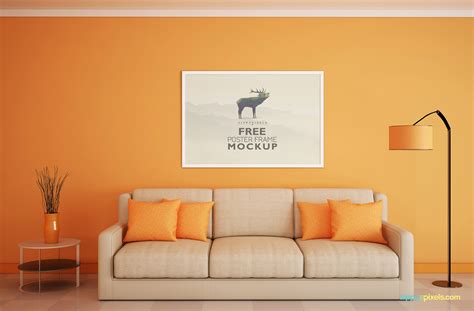 frame mockup  poster display zippypixels