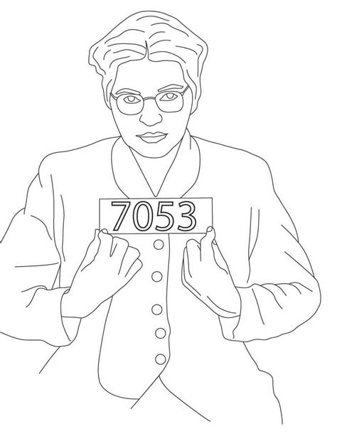 rosa parks  coloring page  printable coloring pages  kids