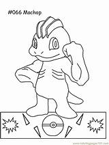 Machop Pokemon Coloring Printable Pages Cartoons sketch template