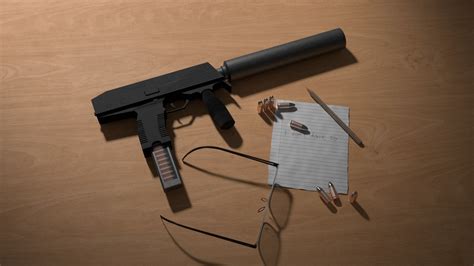 steyr tmp submachine gun   model cgtrader