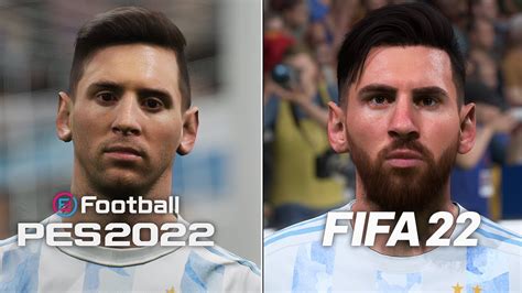 Efootball 2022 Pes 2022 Vs Fifa 22 Face Graphics Gameplay