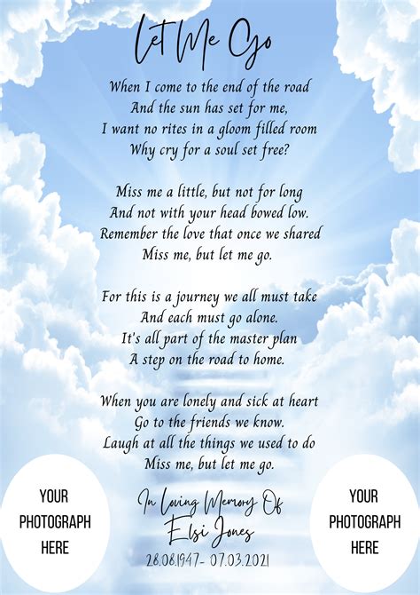 poem memorial gift funeral poem loved  etsy