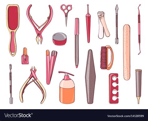 manicure equipment set collection  tool vector image
