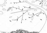 Krajobraz Kolorowanka Coloring Jesień Drzewa Designlooter Wektorowa Ilustracja Liści Vector 1023 03kb sketch template