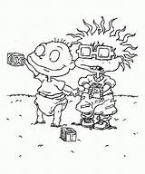 Rugrats Coloring Chuckie Tomy Xcolorings Coloringhome sketch template