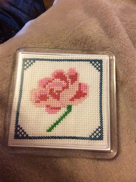 english rose coaster english roses coasters cross stitch punto de cruz coaster seed stitch