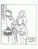 Coloring Pages Vermeer Van Botero Famous Fernando Kleurplaten Gogh Holes Color Sheets Paintings Colouring Getdrawings Kunst Template Turned Into sketch template