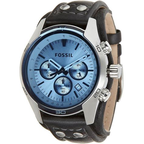 fossil mens coachman sport cuff chronograph  watches