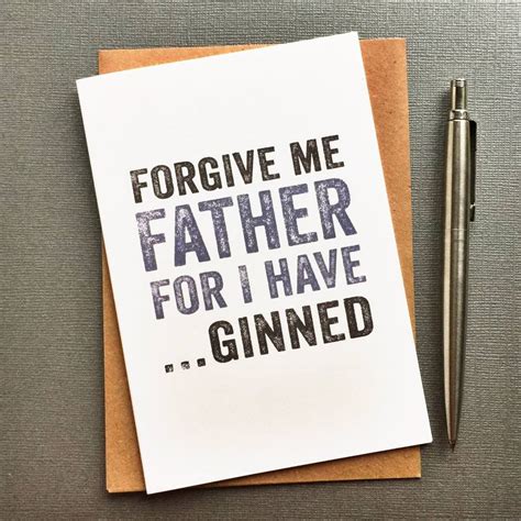 Father Forgive Me For I Have Ginned Greetings Card By Do You Punctuate