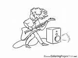 Guitarist Kids Colouring Printable Coloring Pages Sheet Title sketch template