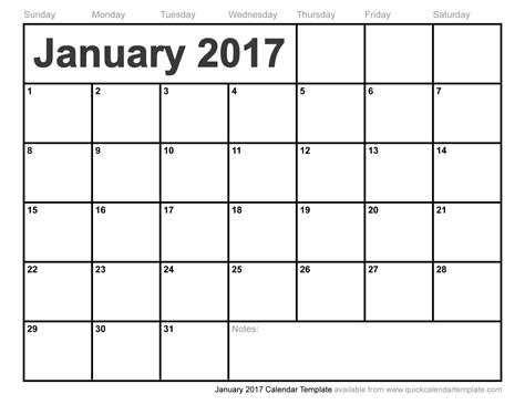 january 2017 calendar with us holidays