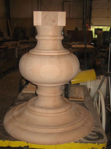 pedestal turned  lathe table base  base custom
